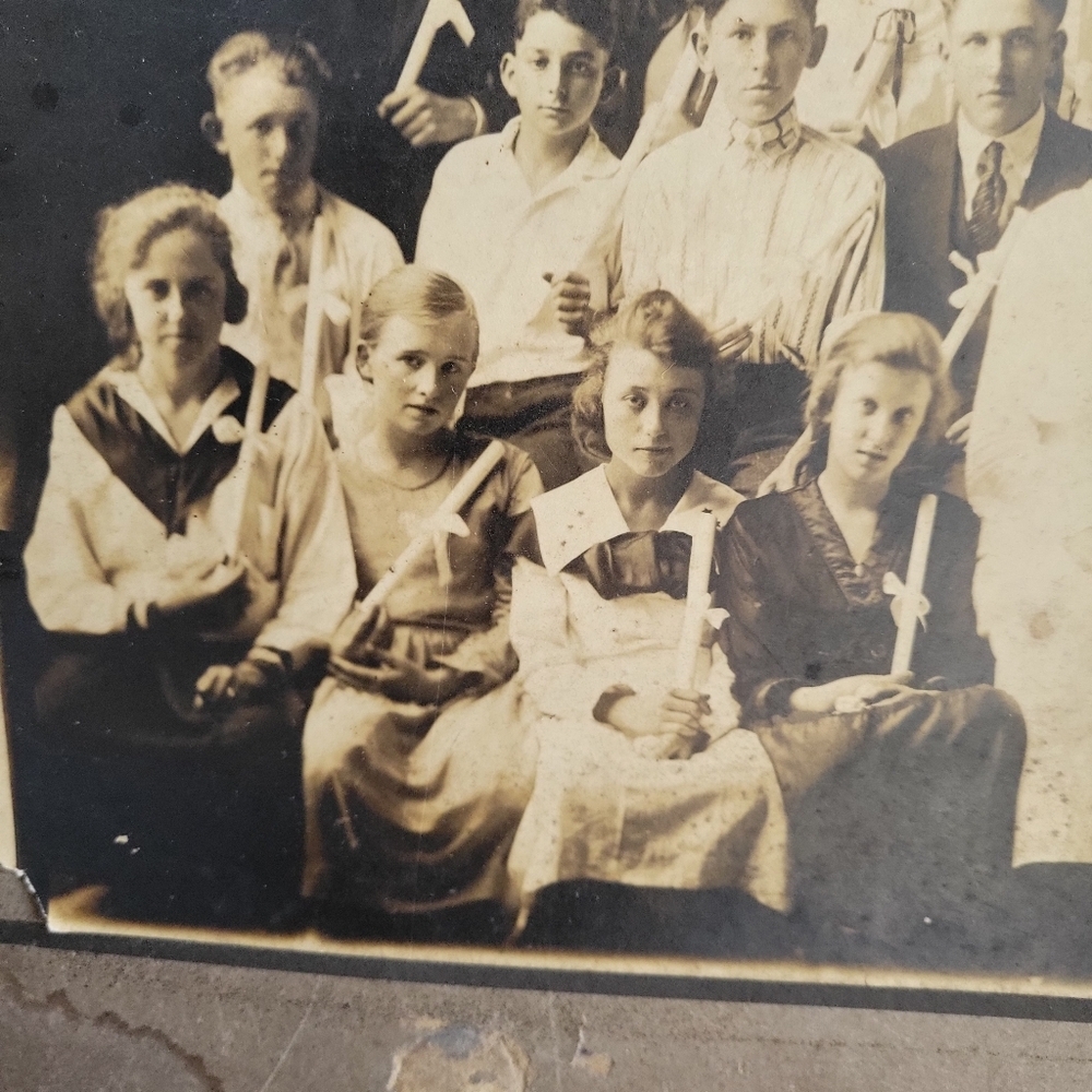 Antique Cabinet Card Sepia Photo Graduation 1920's Professional Pic H 12" W 14" - Picture 5 of 12